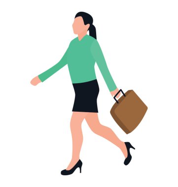 Kadın girişimci alt düz simgesi tasarım