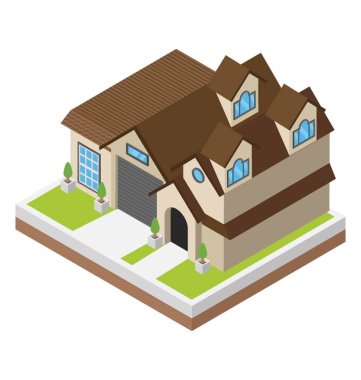Vektör Cottages izometrik simgesi 