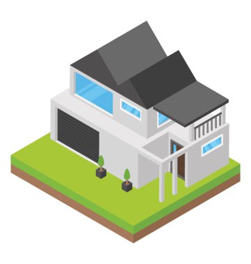 Vektör chalet izometrik simgesi 