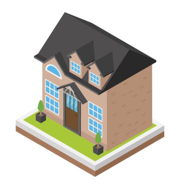 Bir evin izometrik simgesi 