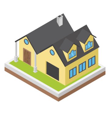 Modern ev izometrik simgesi 
