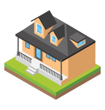 Modern ev izometrik simgesi 