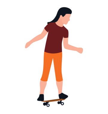 Kaykaycı tasarımını düz simgesi 