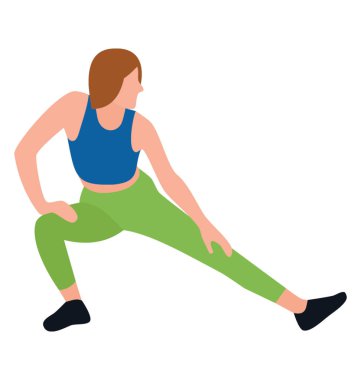 Düz simgesi tasarım egzersiz kız, yoga 