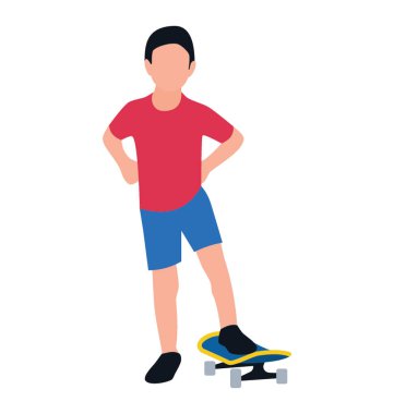 Kaykaycı tasarımını düz simgesi 