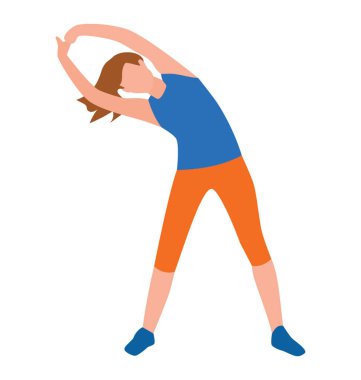 Düz simgesi tasarım egzersiz kız, yoga 