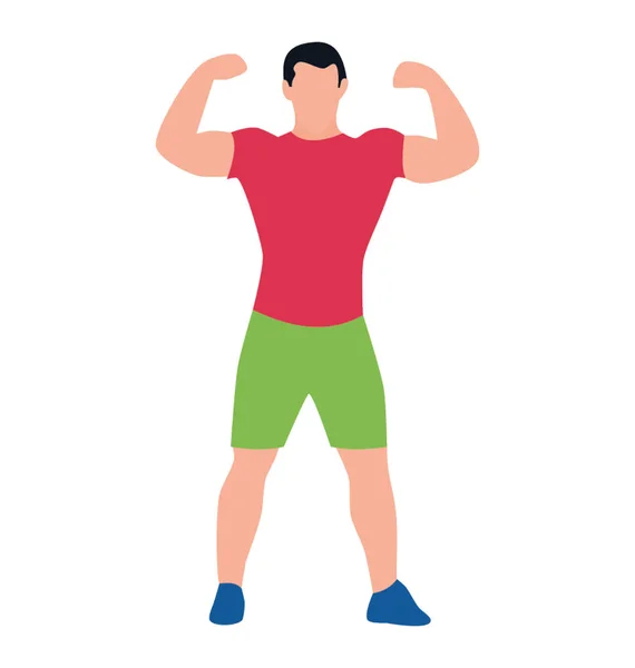 Bicep Muscles Flat Icon Design — Stock Vector