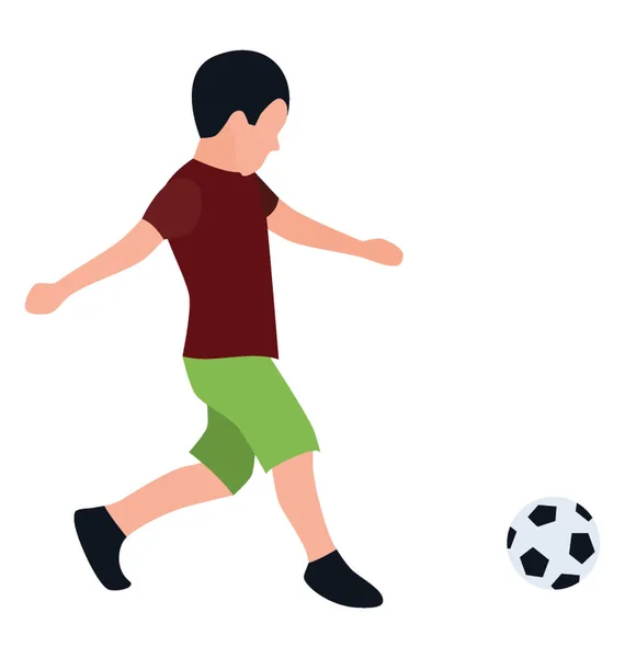 Fußball Spielen Flache Ikone Design — Stockvektor