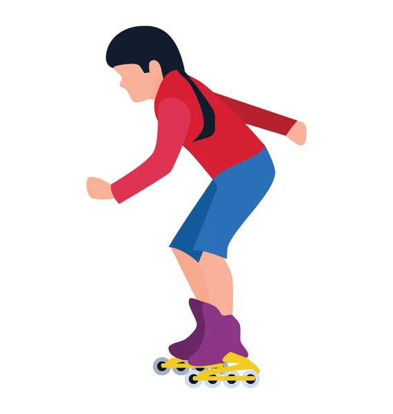 スケートボーダーのフラット アイコン デザイン — ストックベクタ