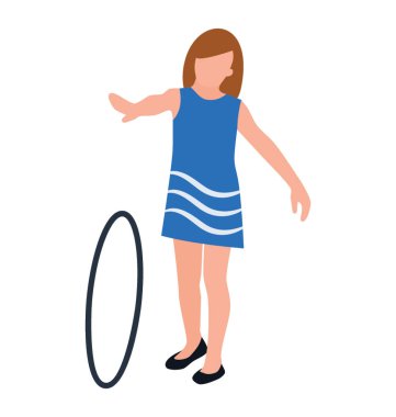 Hoop egzersiz düz simgesi tasarım 