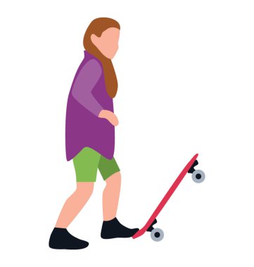 Kaykaycı tasarımını düz simgesi 