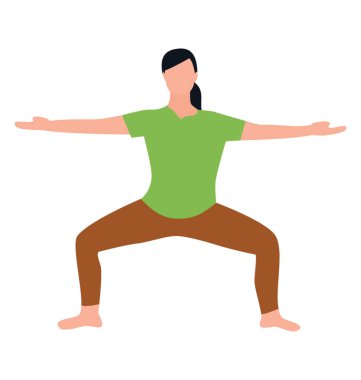 Düz simgesi tasarım egzersiz kız, yoga 