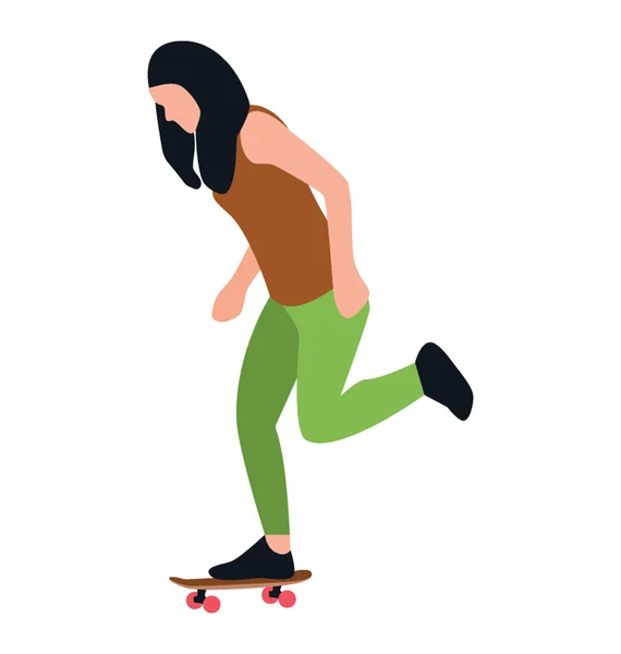 Flat Icon Design Skateboarder — Stock Vector