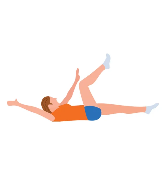 Icône Plate Conception Exercice Fille Yoga — Image vectorielle