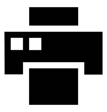 Yazıcı glif vektör simgesi 