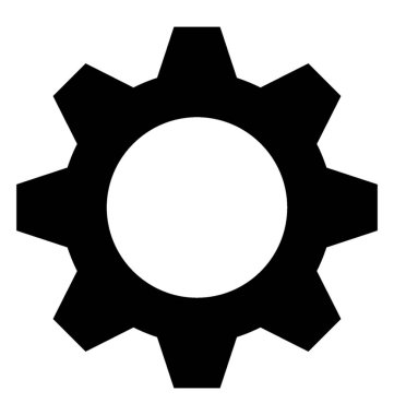 Dişli glif vektör simgesi 