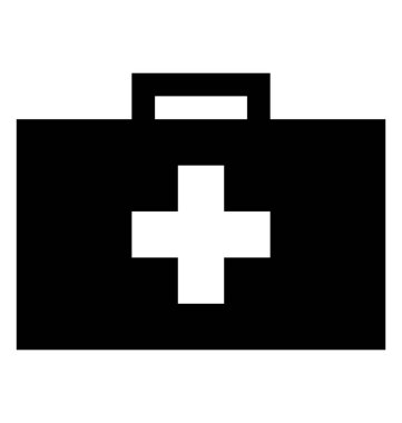 İlk yardım kutusu glif simgesi 