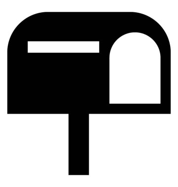Postbox glif vektör simgesi 