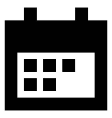 Takvim glif vektör simgesi 