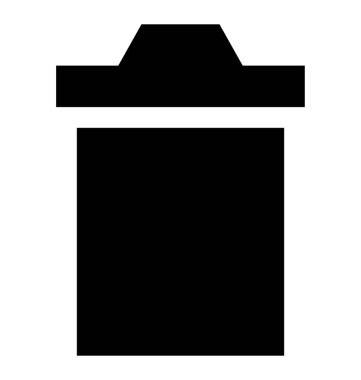 Çöp Kovası glif vektör simgesi 