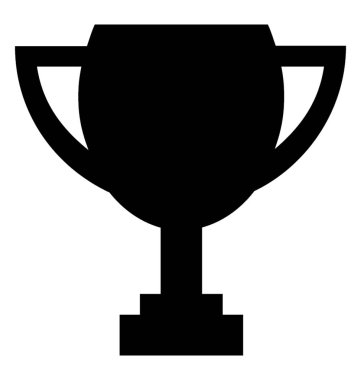 Kupa glif vektör simgesi 