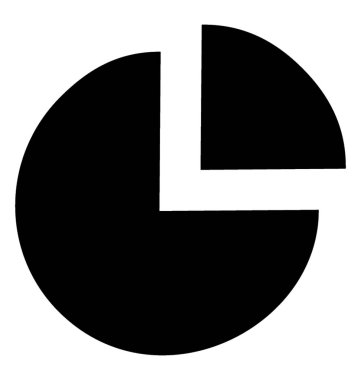 İş İstatistikleri, pasta grafiği glif simgesi 