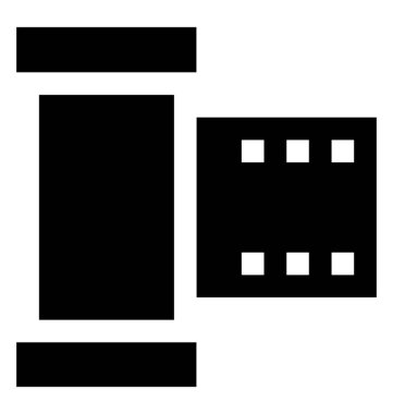 Film reel glif simgesi tasarım 