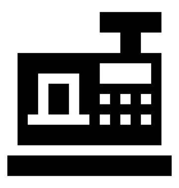 Yazar kasa glif simgesi 