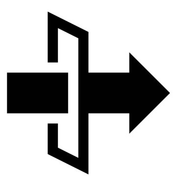 Kırılma glif vektör simgesi 