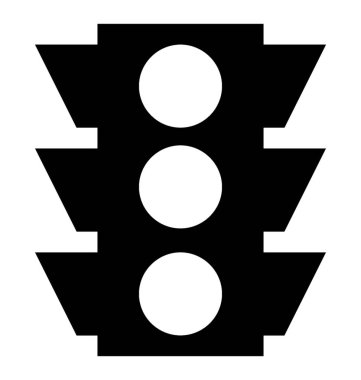 Trafik sinyalleri glif simgesi 