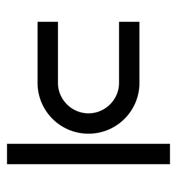 Altı çizili metin karakter simgesi 