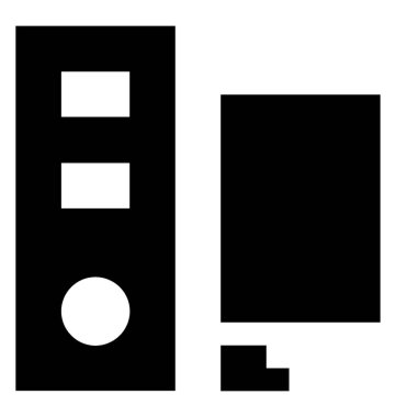 Bilgisayar glif vektör simgesi 