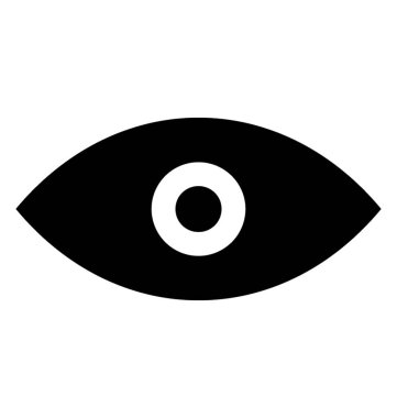 İnsan gözü, görünüm glif simgesi 