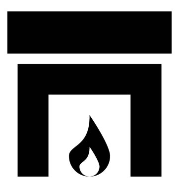 Yangın fırın glif simgesi 