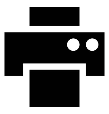 Yazıcı glif vektör simgesi 