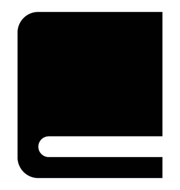 Okuma kitabı glif simge vektör