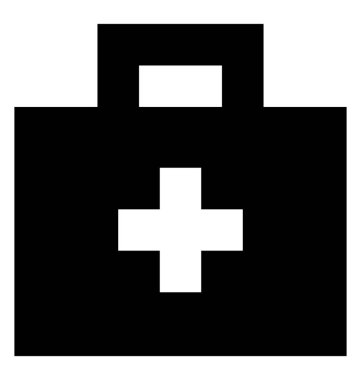 İlk yardım kutusu glif simgesi 