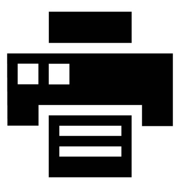 Yazıcı glif vektör simgesi 