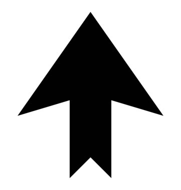 Yukarı ok, yön glif simgesi 