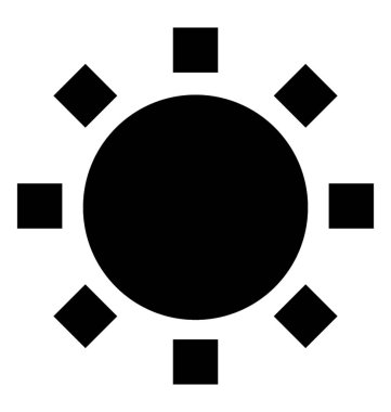 Parlaklık glif vektör simgesi 