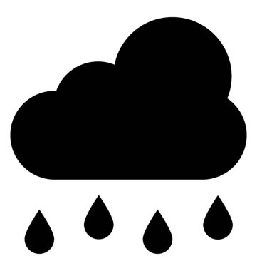 Damlacıkları, yağmur kavramı bir glif simgesi ile bulut
