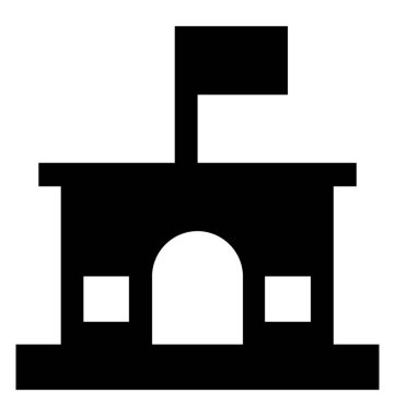 Polis merkezine glif simgesi 