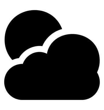 Bulutlu sabah glif vektör