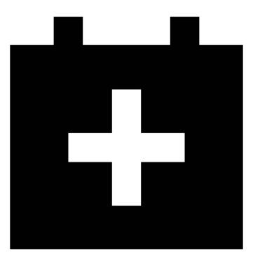 İlk yardım kutusu glif simgesi 