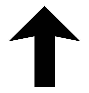 Yukarı ok, yön glif simgesi 