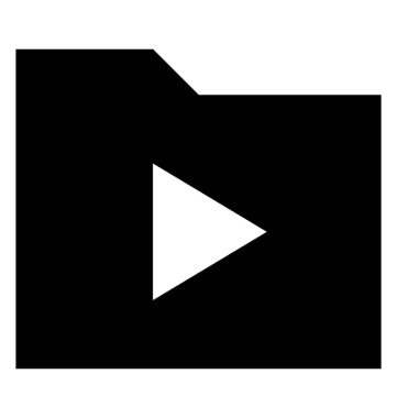 Video klasör glif simgesi 