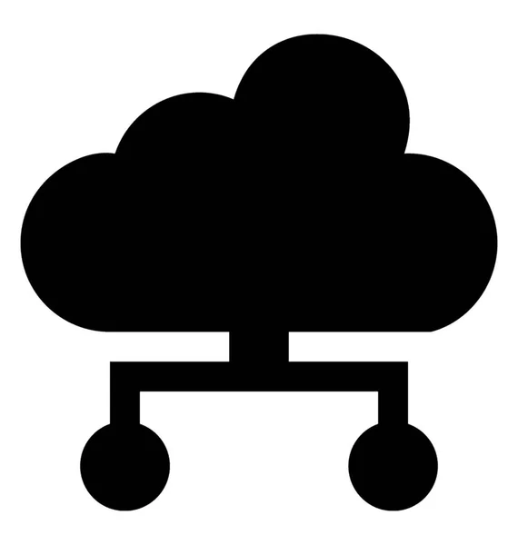 Cloud Computing Glyph Icon — Stock Vector