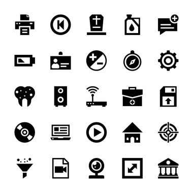 Duyarlı Kullanıcı arayüzü simgeleri bir katı vektör tarzı dizi burada Kullanıcı arayüzü görsel büyük bir çeşitlilik sunmaktır. İyi tanımlanmış bir küme tüm UI kavramlar kapsayan elemanları üretmektedir. Belgili tanımlık bohça kapmak ve ilgili projelerinizde kullanmak