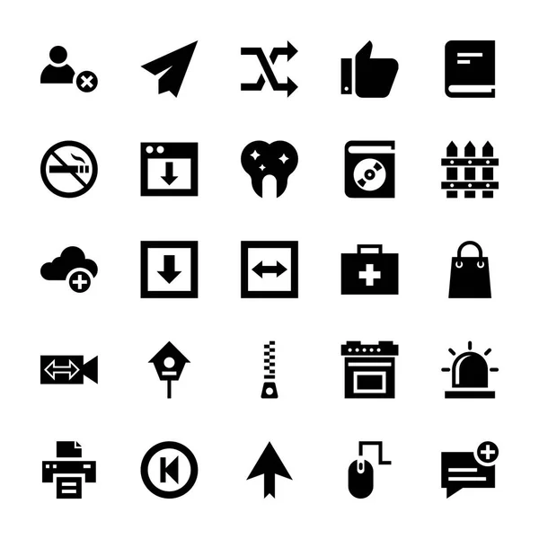 Set Responsive User Interface Icons Solid Vector Style Right Here — Stock Vector