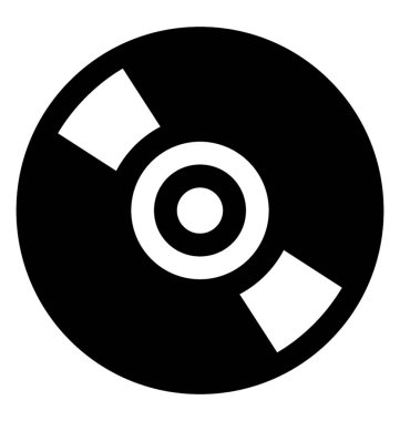 Disk glif vektör simgesi 